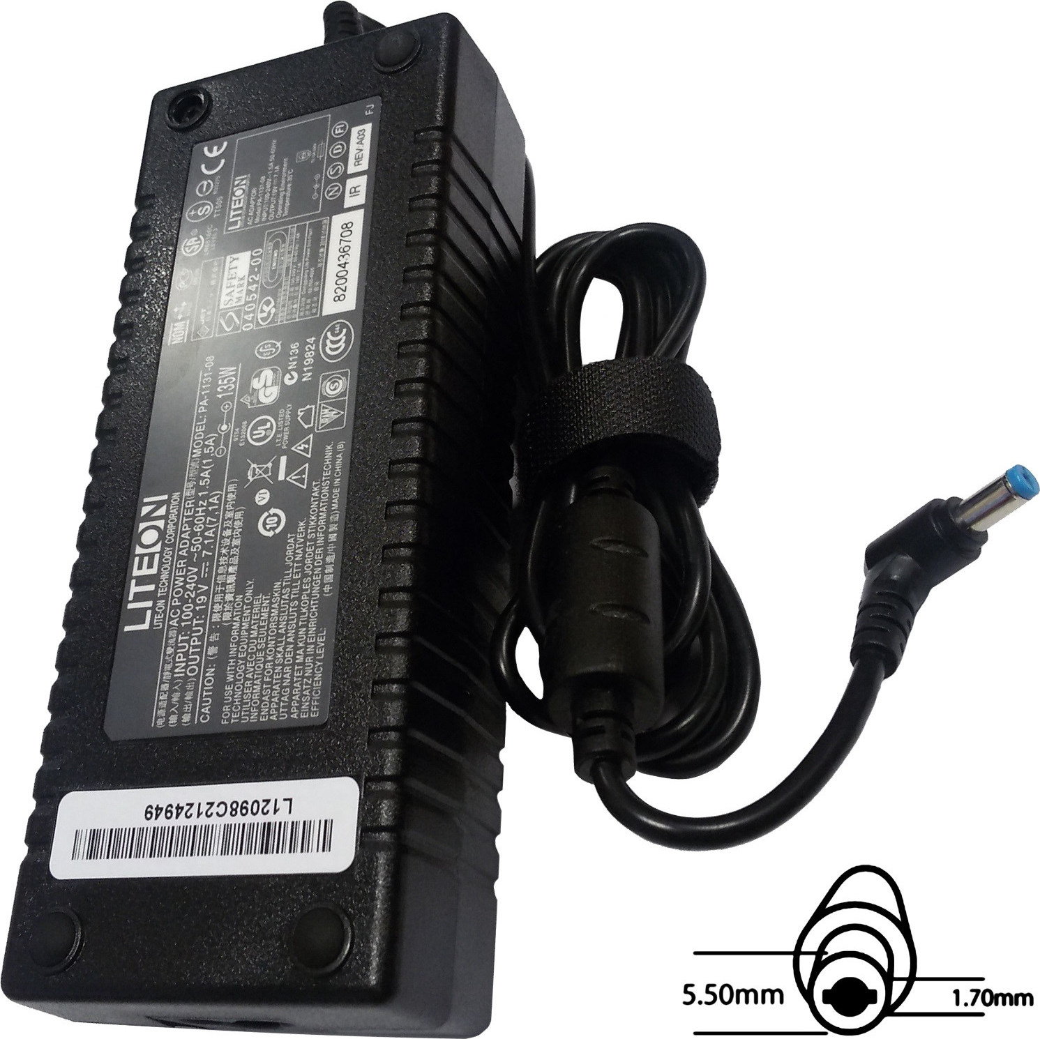 SIL Acer orig. NTB adaptér 135W19V AC 5.5x1.7 mm (bez síťové šňůry)