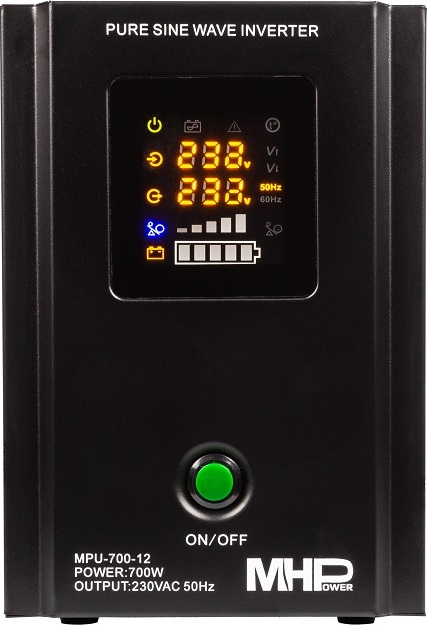 CARSPA Záložní zdroj MHPower MPU700-12,UPS,700W, čistá sinus