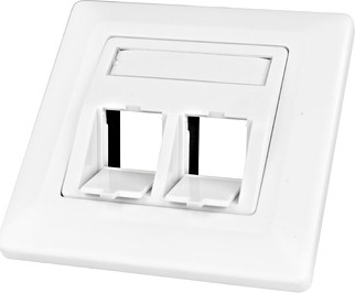 SCHRACK Datová zásuvka pod omítku pro 2 moduly (45°),prázdná,RAL9010