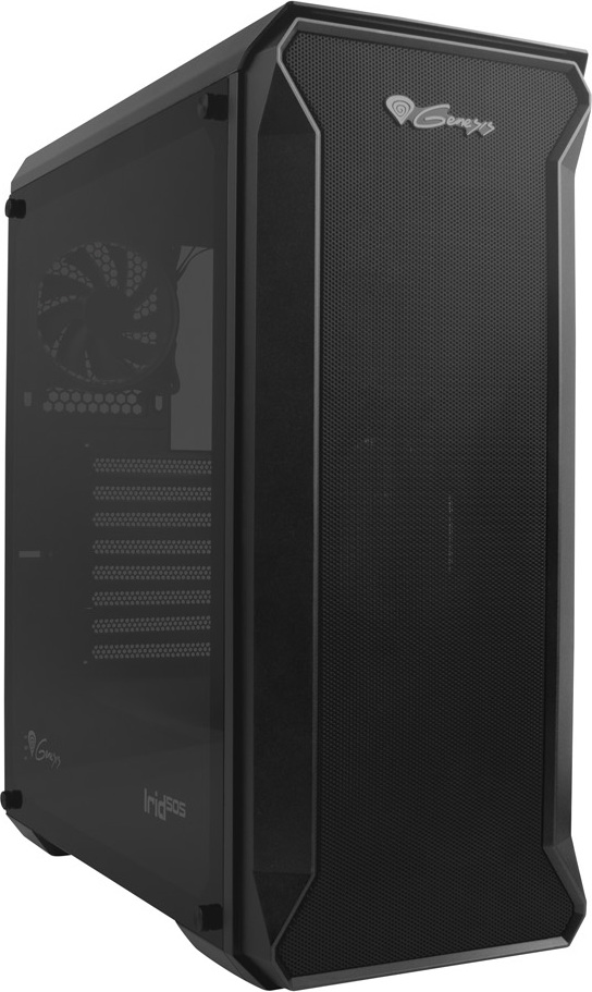 Počítačová skříň Genesis IRID 505 V2/Midi Tower/Transpar./Černá