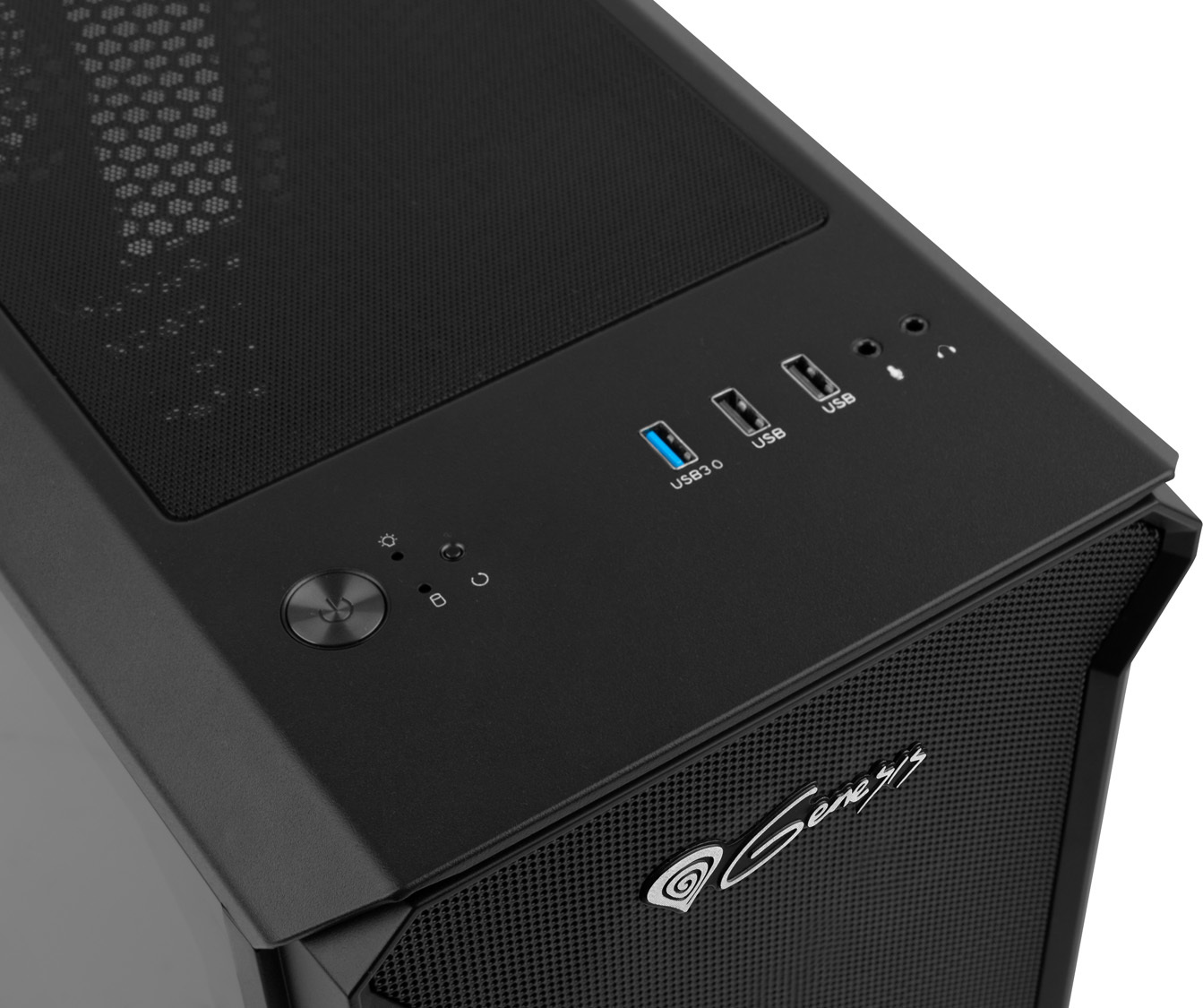 Počítačová skříň Genesis IRID 503 V2/Micro Tower/Transpar./Černá