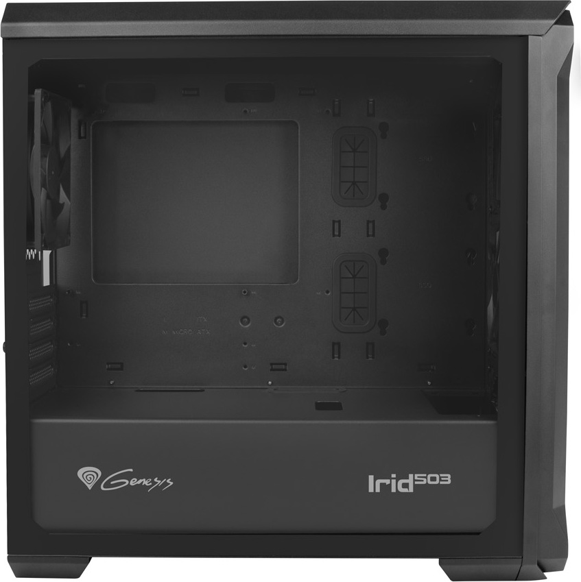 Počítačová skříň Genesis IRID 503 V2/Micro Tower/Transpar./Černá