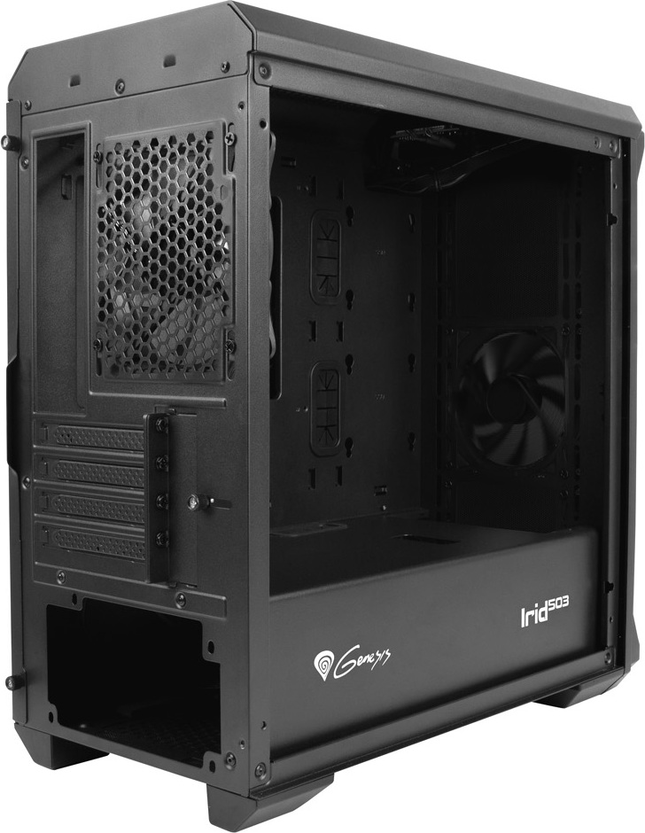 Počítačová skříň Genesis IRID 503 V2/Micro Tower/Transpar./Černá