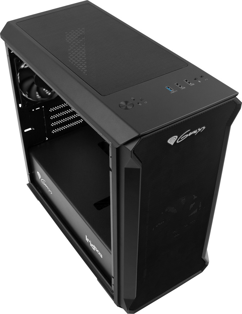 Počítačová skříň Genesis IRID 503 V2/Micro Tower/Transpar./Černá