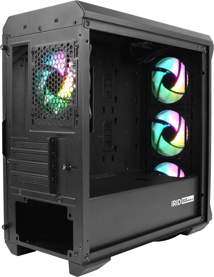 Počítačová skříň Genesis IRID 503 ARGB V2/Micro Tower/Transpar./Černá