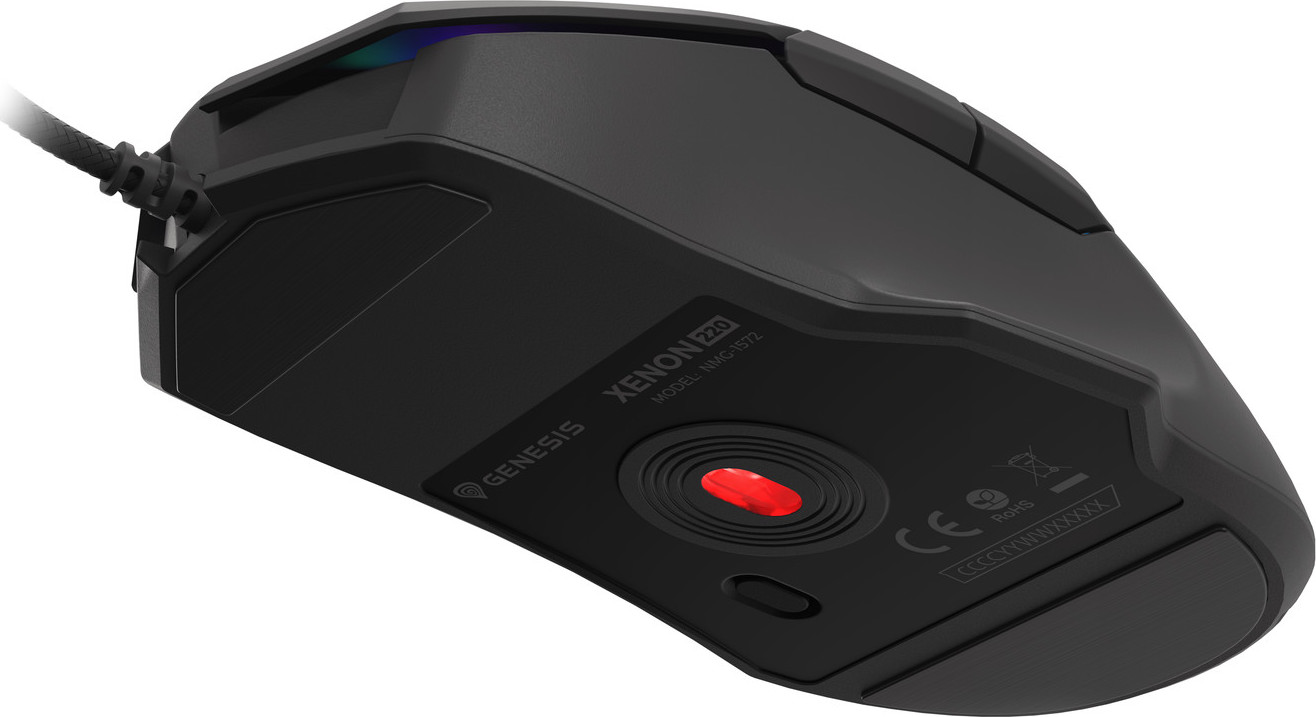 Genesis herní optická myš XENON 220 G2/RGB/Herní/Optická/Pro praváky/12 400 DPI/Drátová USB/Černá