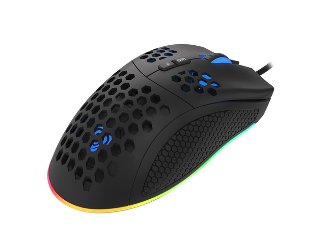 Genesis herní optická myš KRYPTON 555/RGB/8000 DPI/Herní/Optická/8 000 DPI/Drátová USB/Černá