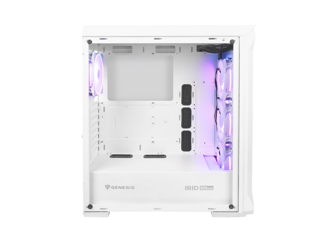 Počítačová skříň Genesis IRID 505 ARGB V2/Midi Tower/Transpar./Bílá