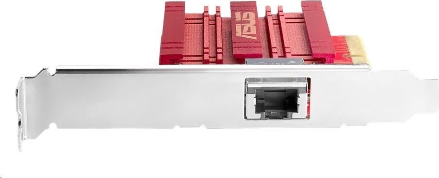 Sieťový adaptér ASUS XG-C100C v2 10GBase-T PCIe so spätnou kompatibilitou 5/2,5/1G a 100 Mb/s; port RJ45 a integrovaný QoS