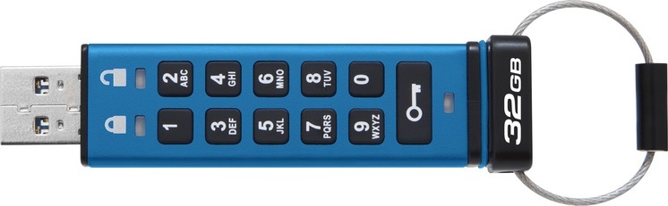 Kingston IronKey Keypad 200/32GB/USB 3.2/USB-A/Modrá