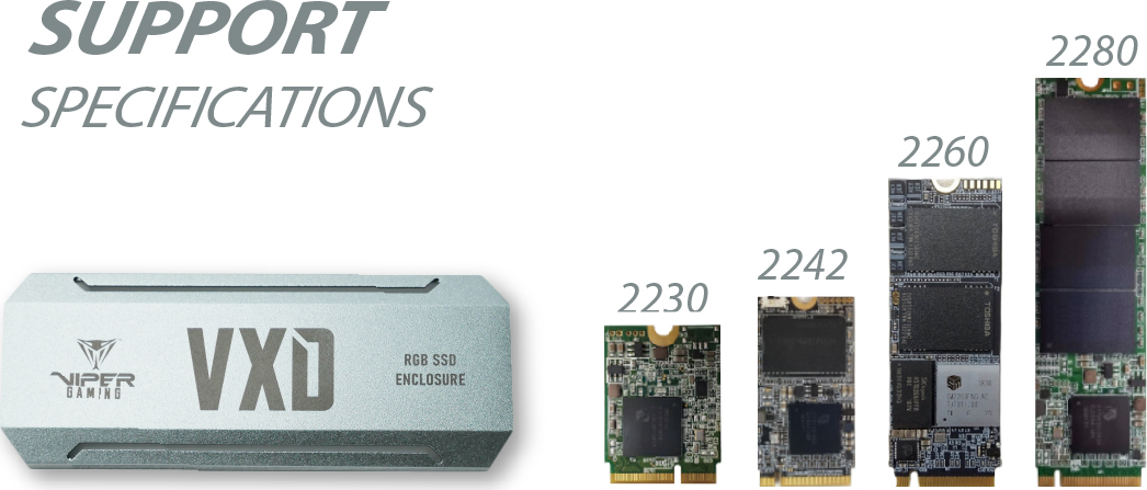 Patriot VXD externí box USB 3.2 M.2 NVMe SSD RGB