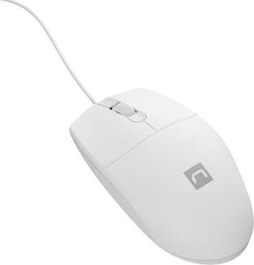 Natec optická myš RUFF 2/1 000 DPI/Kancelářská/Optická/1 000 DPI/Drátová USB/Bílá