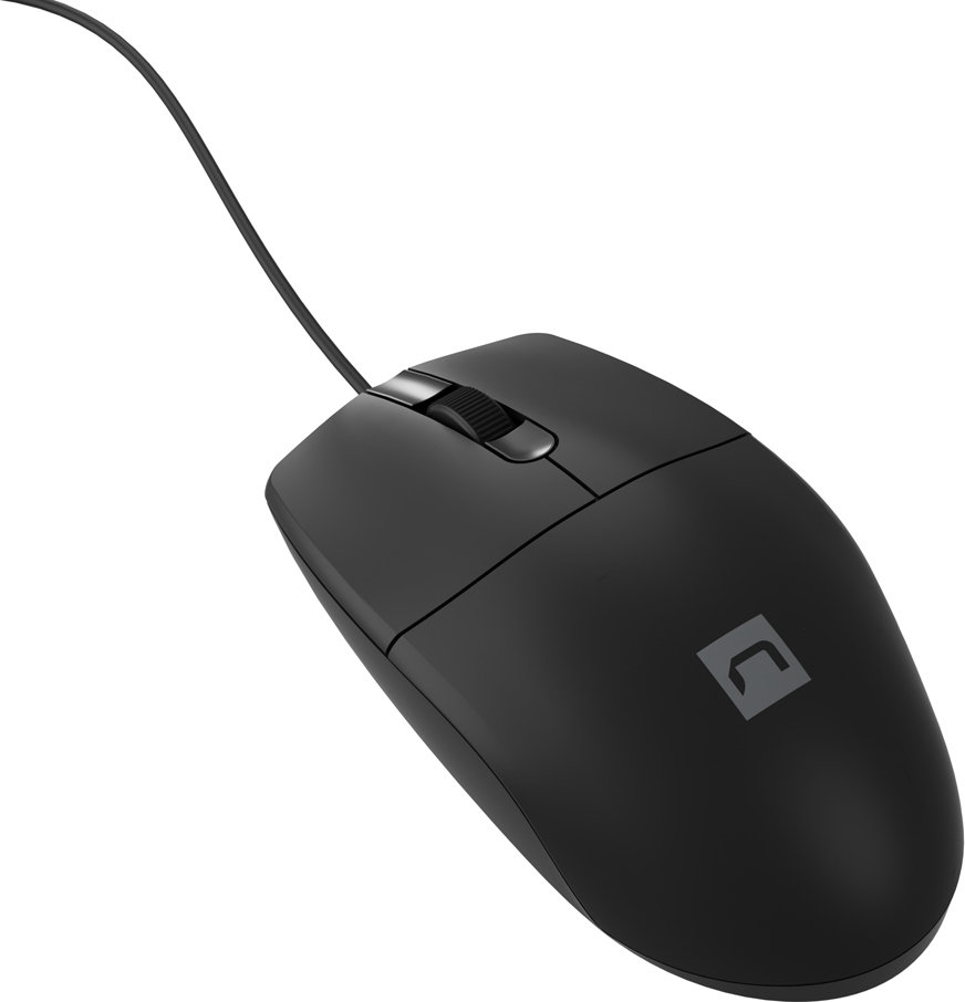 Natec optická myš RUFF Plus 1200 DPI/Kancelářská/Optická/1 200 DPI/Drátová USB/Černá