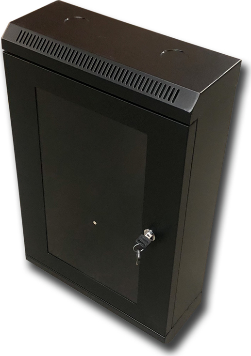 10" rack jednodílný 12U/140 DATACOM černý skl.dveře