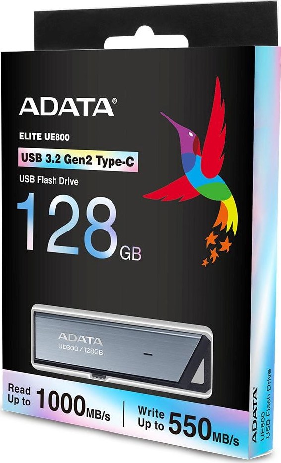 A-Data ADATA Flash Disk 128GB UE800, USB 3.2 USB-C, Elite drive, šedá