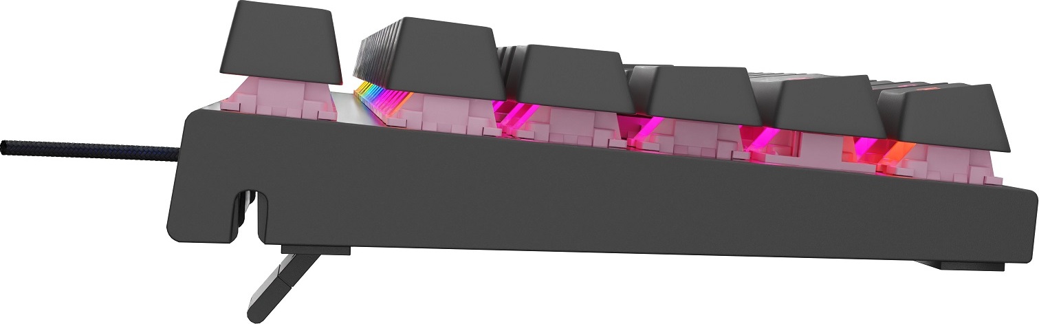 Genesis herní mechanická klávesnice THOR 303/TKL/RGB/Outemu Peach Silent/Drátová USB/US layout/Černá