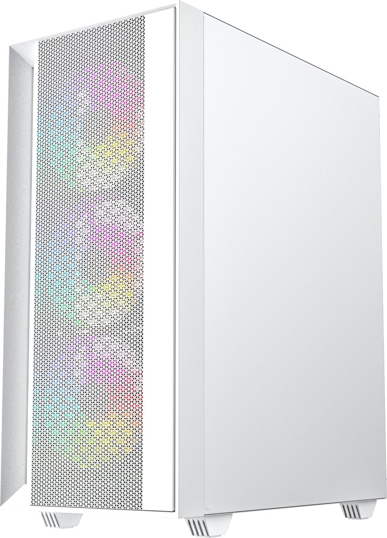 Gembird Fornax 4000 ARGB/Midi Tower/Transpar./Bílá