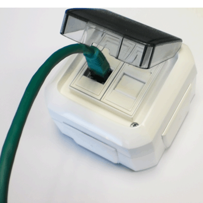 ABB Datová zásuvka OUTDOOR IP54 STP CAT5E 2xRJ45