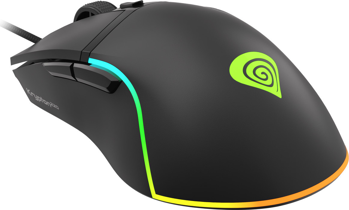Genesis herní optická myš KRYPTON 220/RGB/6400 DPI/Herní/Optická/6 000 DPI/Drátová USB/Černá
