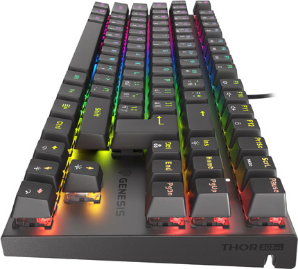 Genesis herní mechanická klávesnice THOR 303/TKL/RGB/Outemu Red/Drátová USB/CZ-SK layout/Černá