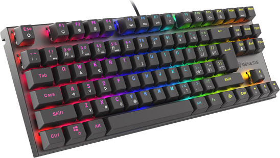 Genesis herní mechanická klávesnice THOR 303/TKL/RGB/Outemu Red/Drátová USB/CZ-SK layout/Černá