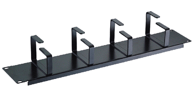 DATACOM 19" vyvazovací panel 2U 4x kov.háček (8,0 x 4,5-6,0cm) černý