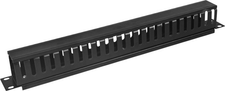 DATACOM 19" vyvazovací panel 1U jednostr.plast.lišta (BK)