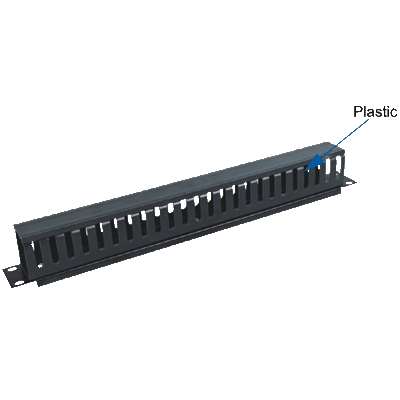 DATACOM 19" vyvazovací panel 1U jednostr.plast.lišta (BK)