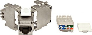 SCHRACK Keystone modul RJ45 stíněný, 10 Gb, třída Ea, 4PPoE