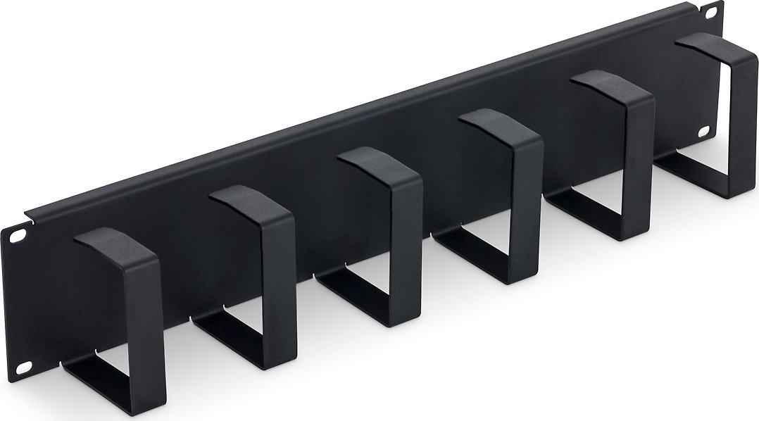 Triton 19" vyvazovací panel 2U 6x háček 70x85mm černý kov
