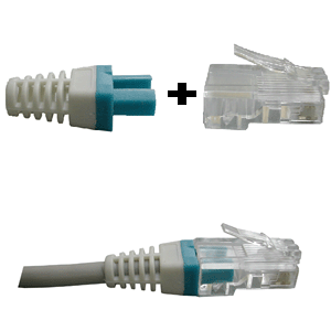 DATACOM Manžetka pro konektor RJ 45 modrá/bílá 100 ks