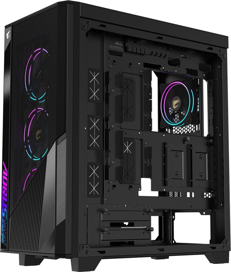 GIGABYTE case AORUS C500 GLASS, bez zdroje, průhledná bočnice, Mid Tower, černá