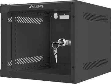 LANBERG Nástěnný rack 10'' 4U 280x310mm černý flat pack
