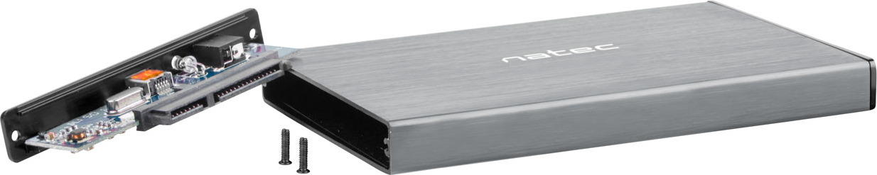 Externí box pro HDD 2,5" USB 3.0 Natec Rhino Go, šedý, hliníkové tělo