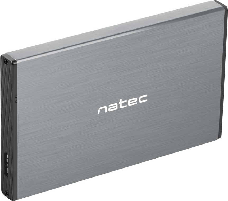 Externí box pro HDD 2,5" USB 3.0 Natec Rhino Go, šedý, hliníkové tělo