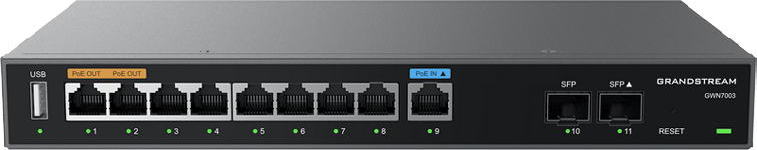 Grandstream GWN7003 VPN router 2 SFP, 9 Gb porty / 1 PoE in, 2 PoE out