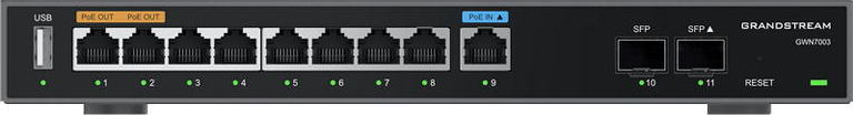 Grandstream GWN7003 VPN router 2 SFP, 9 Gb porty / 1 PoE in, 2 PoE out