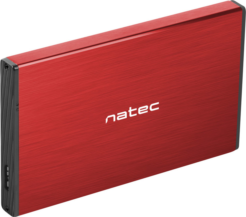 Externí box pro HDD 2,5" USB 3.0 Natec Rhino Go, červený, hliníkové tělo
