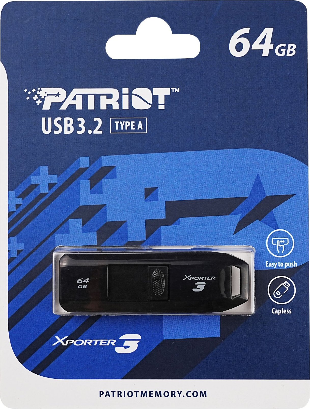 Patriot Xporter 3 Slider/64GB/USB 3.2/USB-A/Černá
