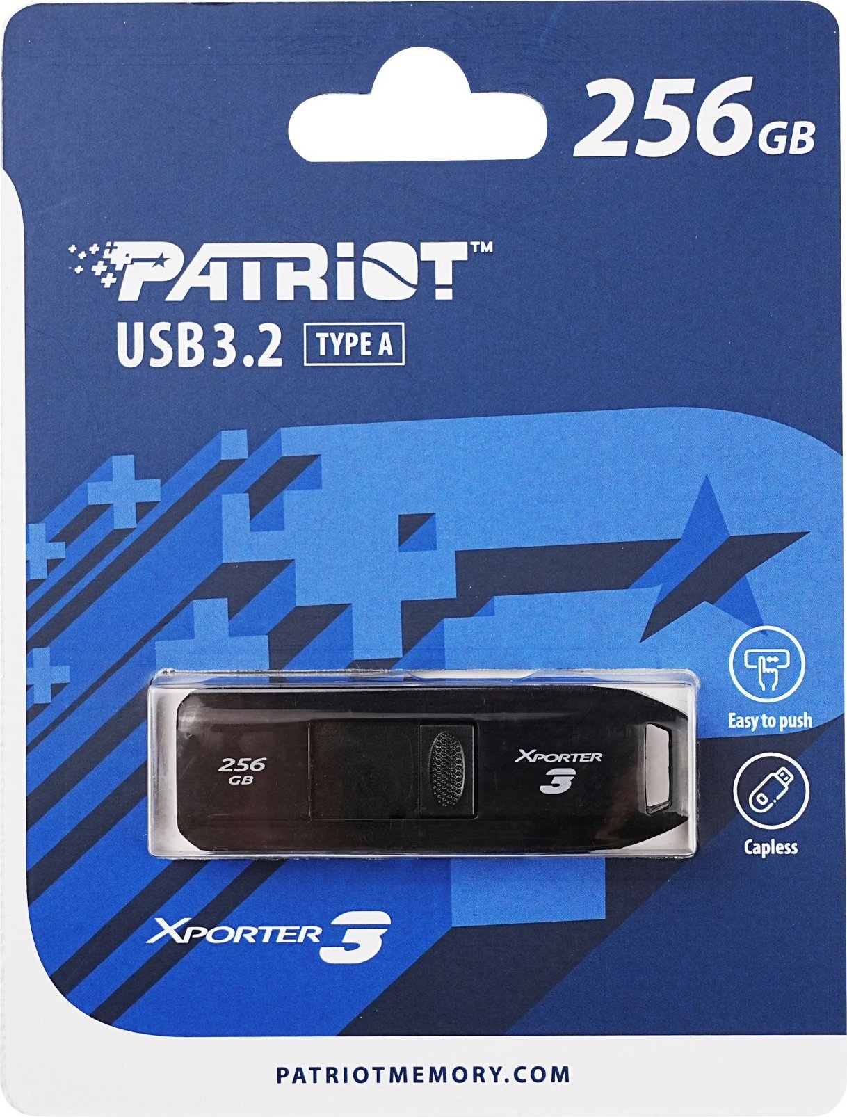 Patriot Xporter 3 Slider/256GB/USB 3.2/USB-A/Černá