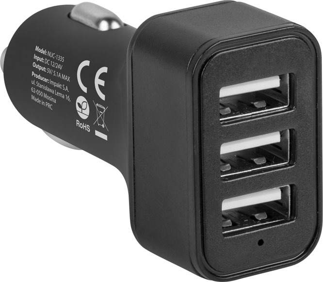 Natec nabíječka do auta CONEY, 2XUSB, 1XUSB-C, 84W