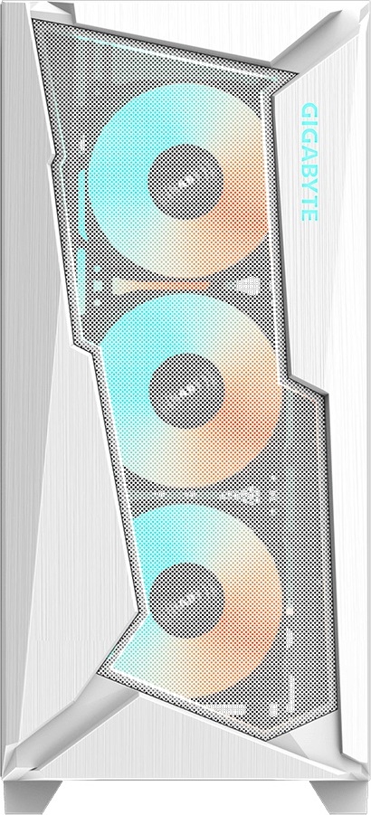 GIGABYTE case GB-C301GW, ARGB Hub, průhledná bočnice, Mid tower, 4x ARGB ventilátor, bílá