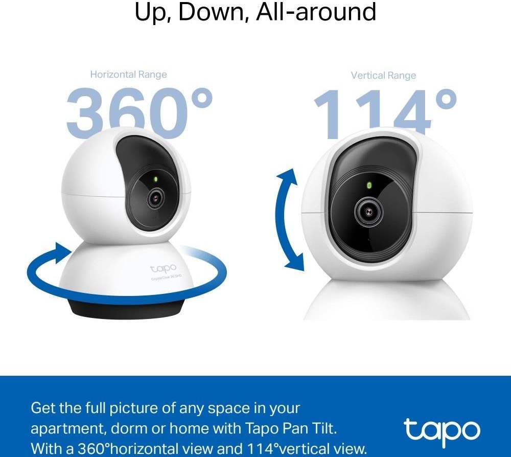 TP-Link Tapo C220 domácí-indoor kamera, (4MP, 2K QHD 1440p, IR 9m, WiFi, micro SD card)