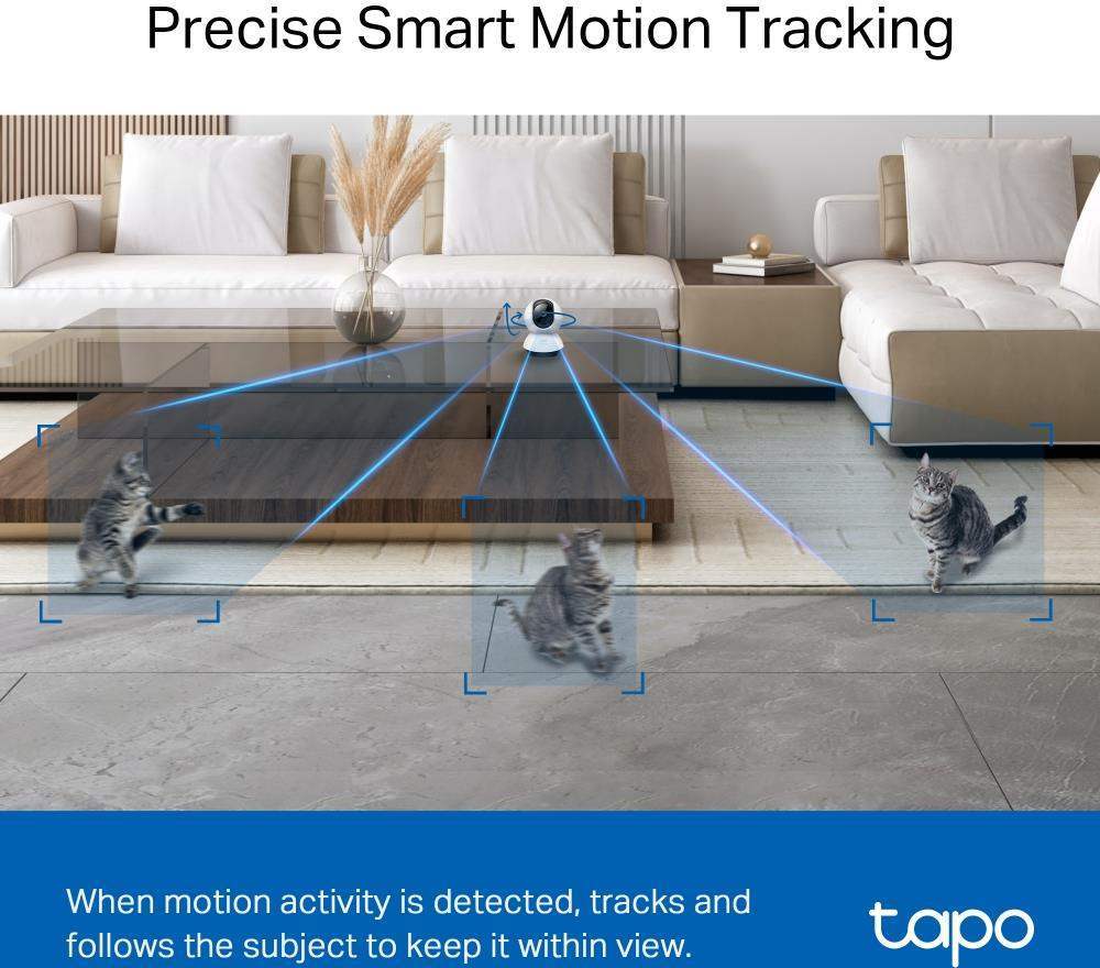 TP-Link Tapo C220 domácí-indoor kamera, (4MP, 2K QHD 1440p, IR 9m, WiFi, micro SD card)