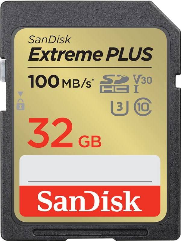 SanDisk Extreme PLUS/SDHC/32GB/UHS-I U3 / Class 10/Černá