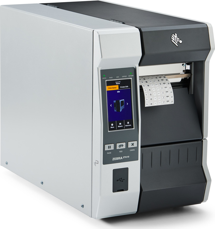 ZEBRA printer ZT610 - 300dpi, BT, LAN, Rewind, colour touch display