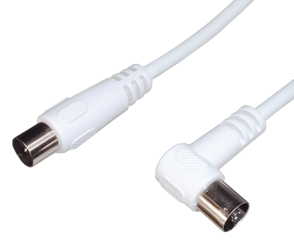 PREMIUMCORD TV anténny kábel 3 m, 90° konektor (koaxiálny, M/F, 75 Ohm)