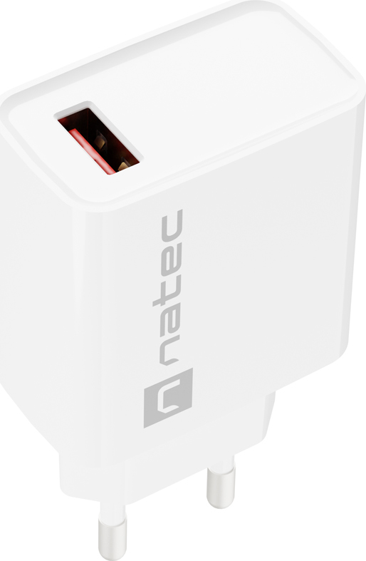Universální nabíječka Natec RIBERA 18W 1X USB-A, bílá