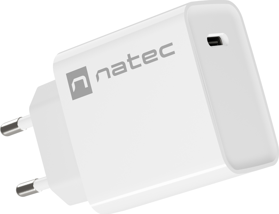 Universální nabíječka Natec RIBERA 20W 1X USB-C, bílá