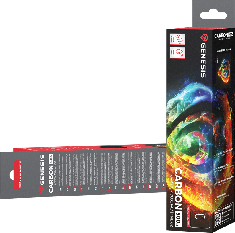 Genesis herní podložka pod myš CARBON 500 M FIRE G2 300x250 mm